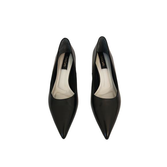 New Franco Sarto Racer Pumps Black Chunky Heel 7.5M - Picture 4 of 9